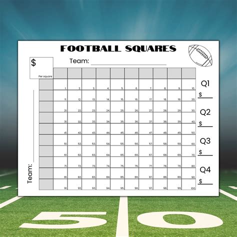 Football betting squares template