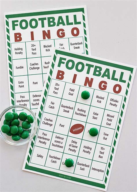 Football bingo card games