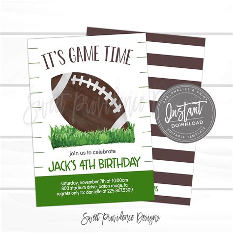 Football Birthday Invitation