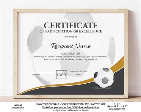 Football Certificate Templates