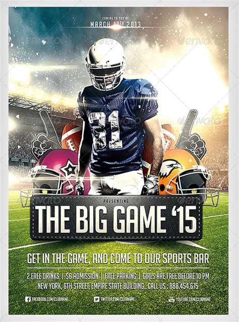 Football Game Flyer Template with Strong Visual Identity