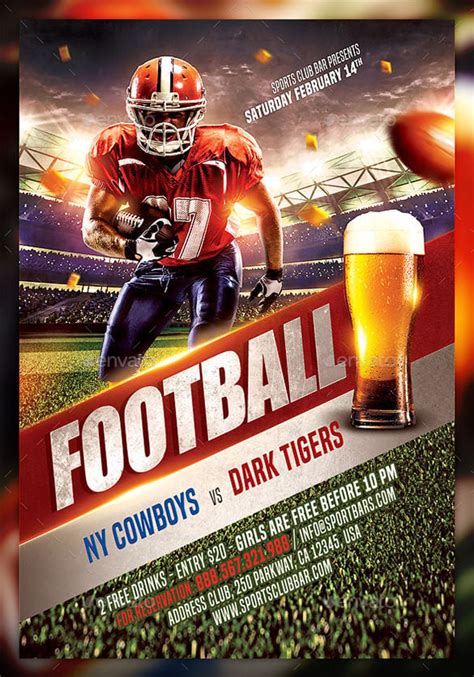 Football Game Flyer Template Design