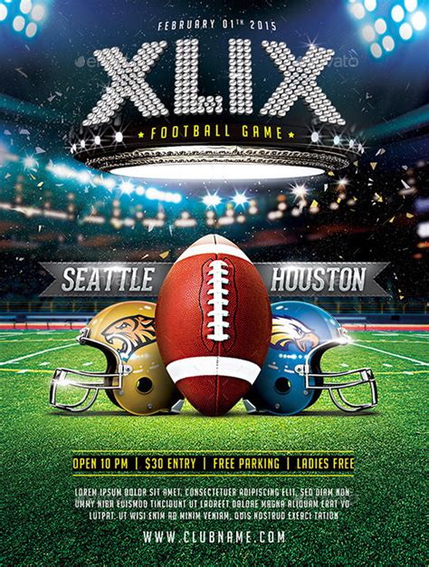 Football Game Flyer Template Graphics