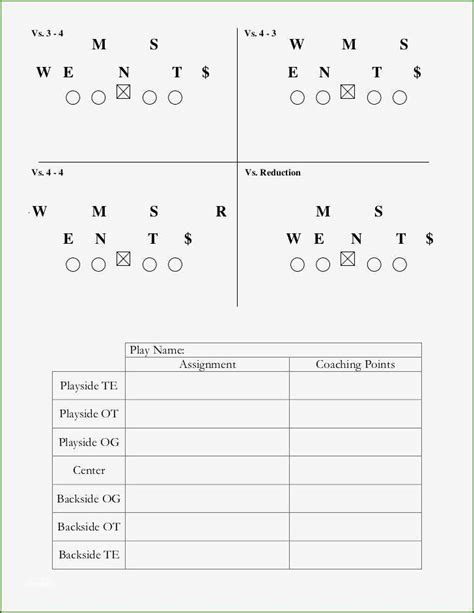 Football Play Tracking Template Example