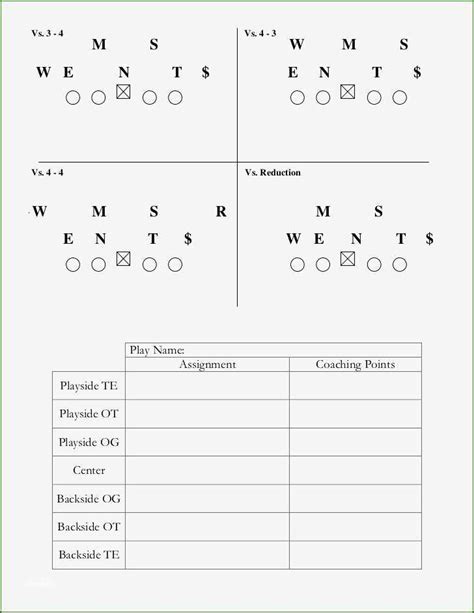 Football Play Tracking Template Example 7