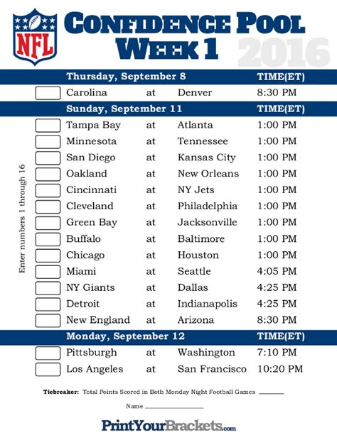 Football Pool Picks