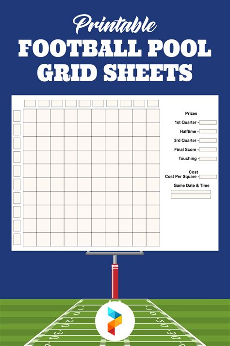 Football Pool Sheet with Squares Template