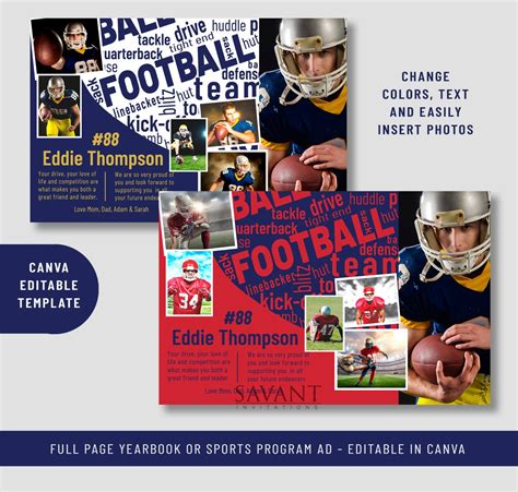 Football Program Ad Template Design Ideas