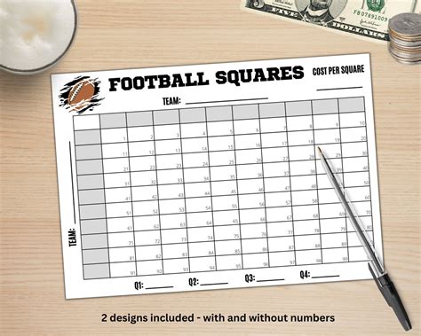 Football Squares Fundraiser Template 2