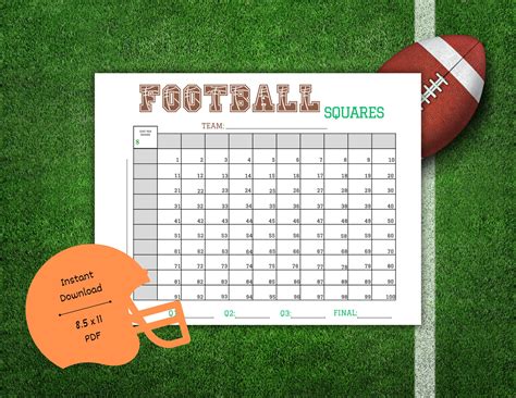 Football Squares Fundraiser Template 3