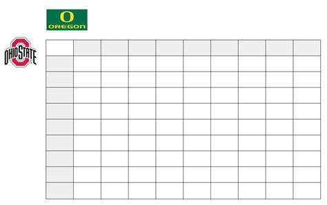 College Football Squares Template