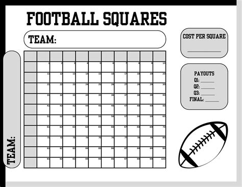 Printable Football Squares Template