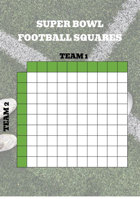 Super Bowl Squares Template