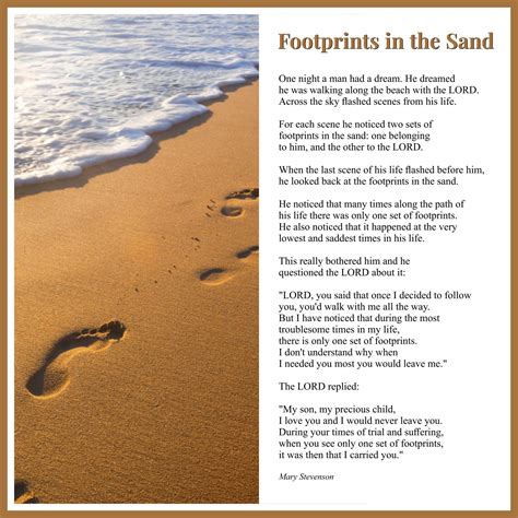 Footprints in the Sand Poem Free Printable Template