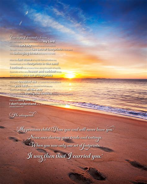 Footprints in the Sand Poem Poster Printable