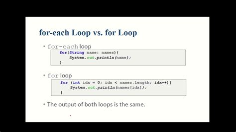 For Each Loop Example