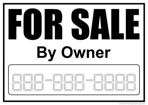 For Sale By Owner Sign Template