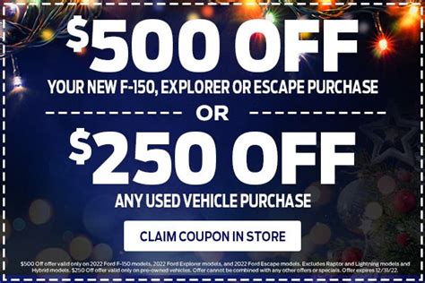 Ford The Works Printable Coupon Image