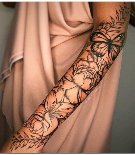 Forearm Arm Sleeve Tattoo Designs for Women