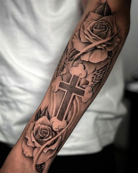 Forearm Cross Tattoos