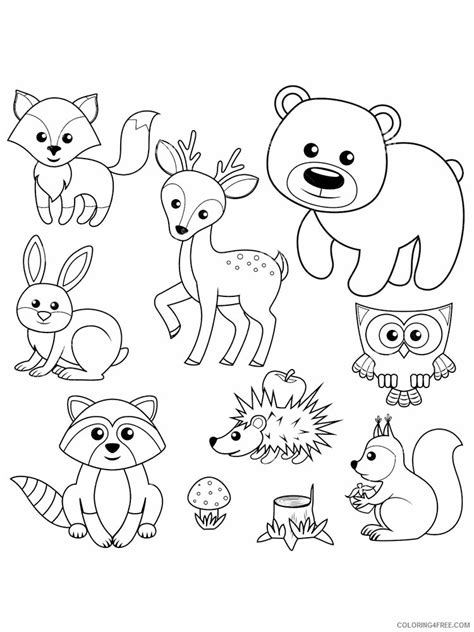 Forest animals coloring page gallery