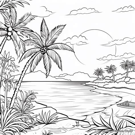 Forest landscape at sunset coloring page gallery