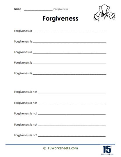 forgiveness activity sheets