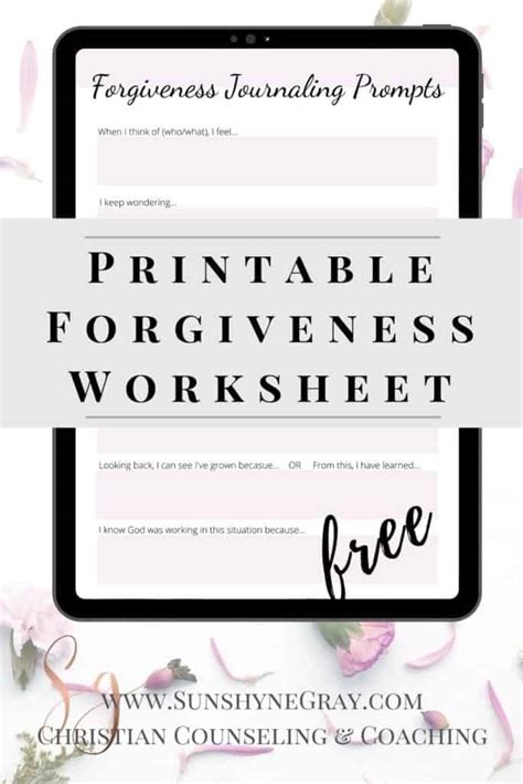 forgiveness activity sheets