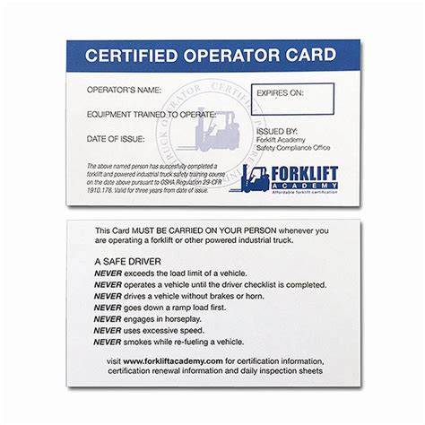 Forklift Certification Card Template 7