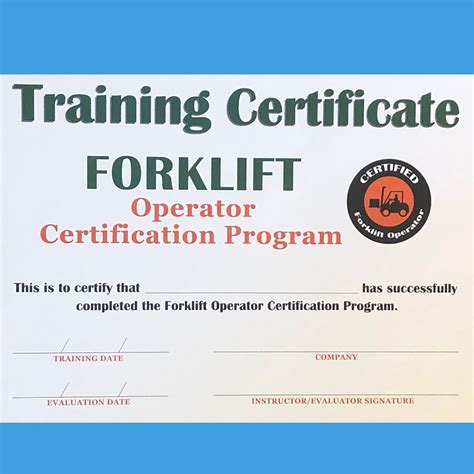 Customizable Forklift Certification Template