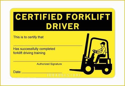 Forklift Certification Template