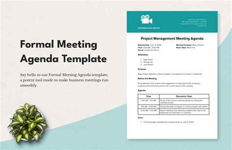 Formal Agenda Template