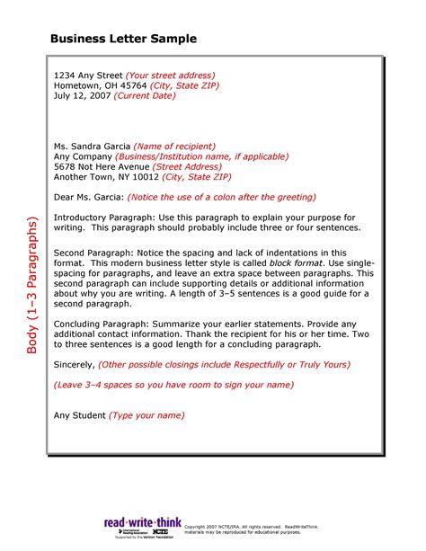 Formal Business Letter Template