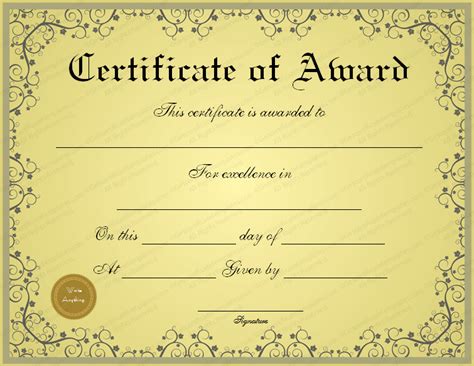 Formal Certificate Template