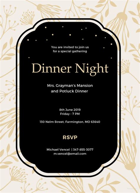 Formal dinner invitation template 8