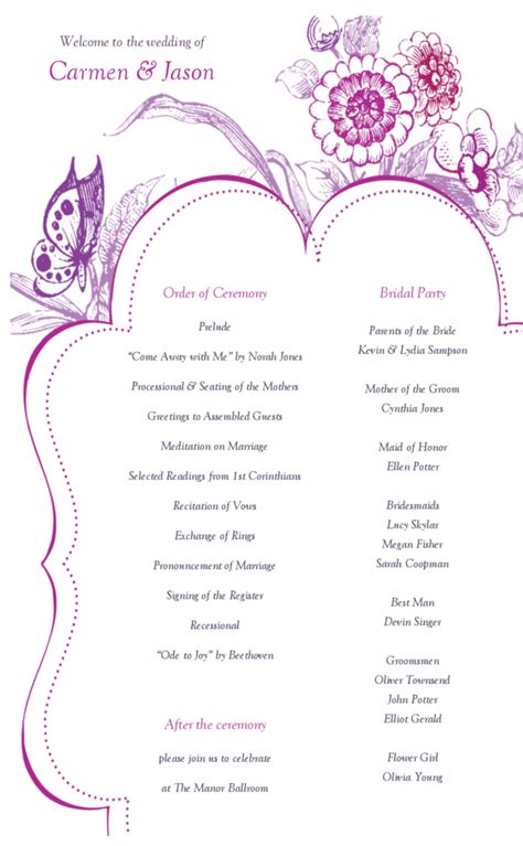 Formal Event Program Template