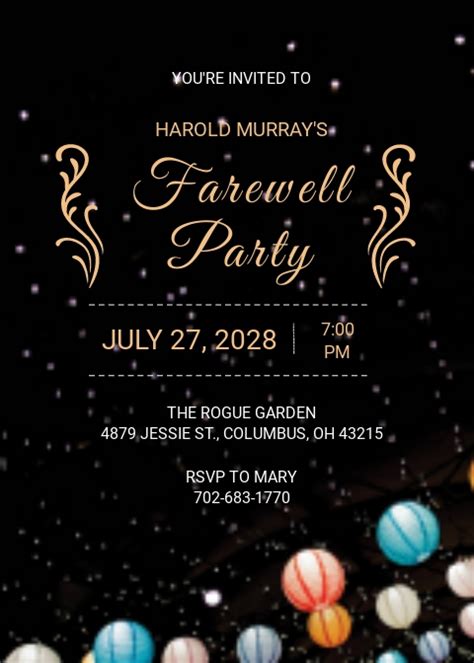 Formal Farewell Party Invitation