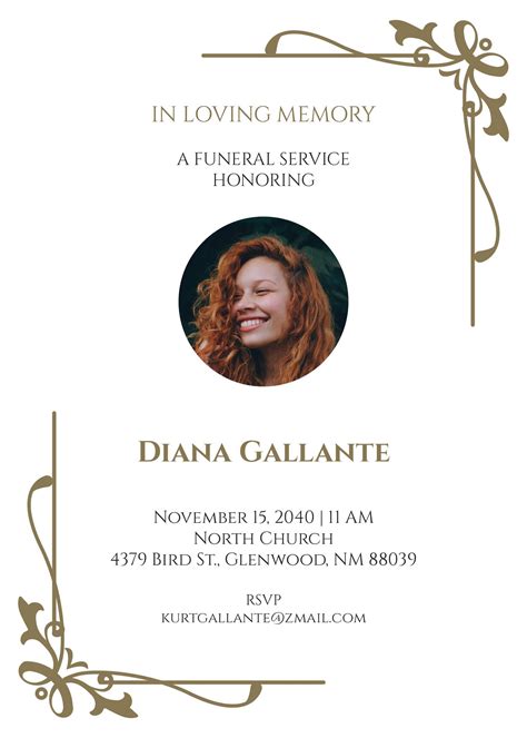 Formal Funeral Invitation Template