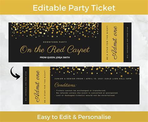 Formal Gala Ticket Template