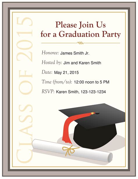 Formal Graduation Invitation Templates