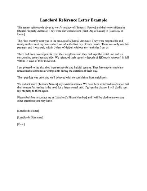 Formal Landlord Letter Template