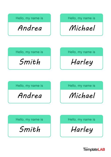 formal name tag template