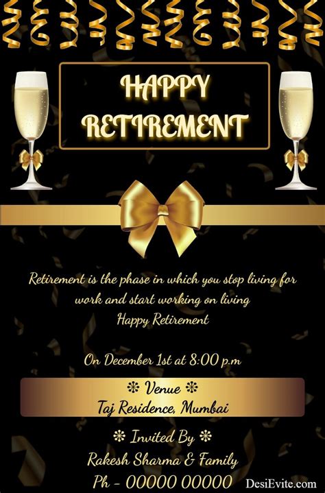 Formal retirement party invitation template