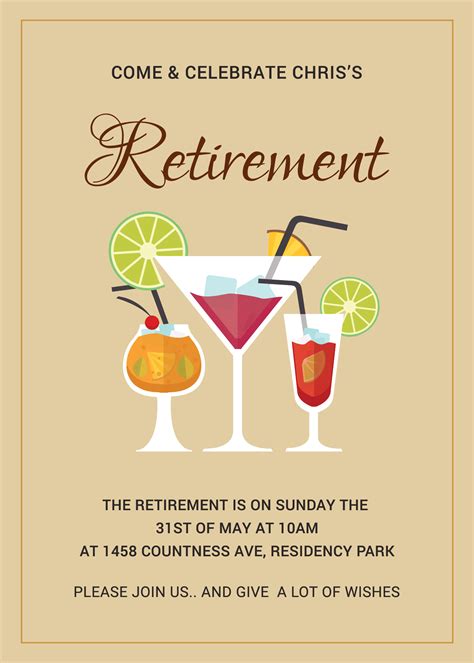 Formal retirement party invitation template example 2