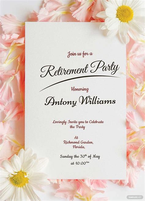 Formal Retirement Party Invitation Template in Word