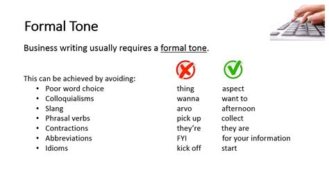 Formal Tone Example