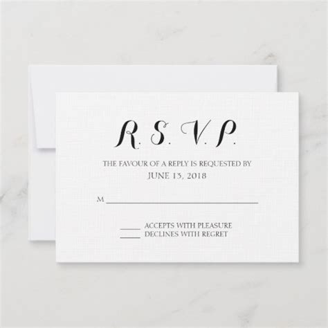 Formal Wedding RSVP Card