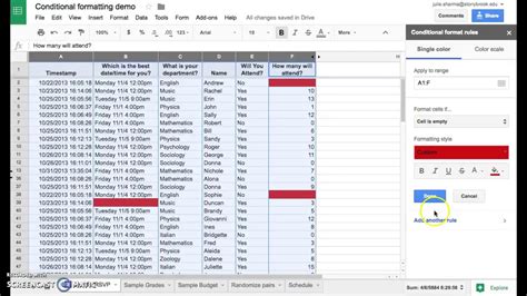 Formatting blank cells in Google Sheets