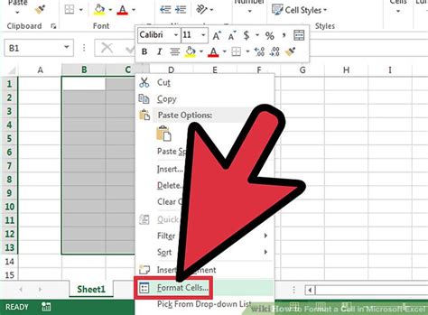 Format Cells Option