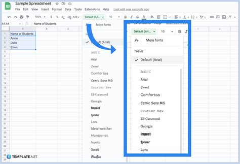 Format cells option in Google Spreadsheets